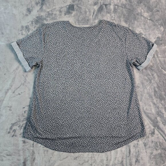 Rose + Olive Top Womens 1X Gray Polka Dot Mixed Print Casual Relaxed Fit Modern - Picture 3 of 10